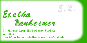 etelka manheimer business card